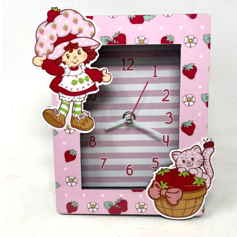 Vintage Strawberry Shortcake Table Top Clock New Battery Operated 8”x6”